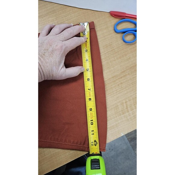 Flare Pants Womens 12 Rust Orange High Rise Stretch Bell Bottom Boho Casual - Picture 10 of 10